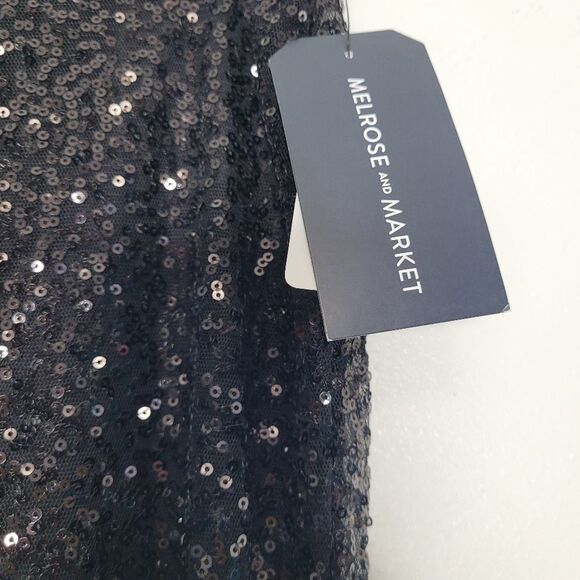 Melrose & Market black sequin cocktail party new years party pull on pants xs - Picture 4 of 8